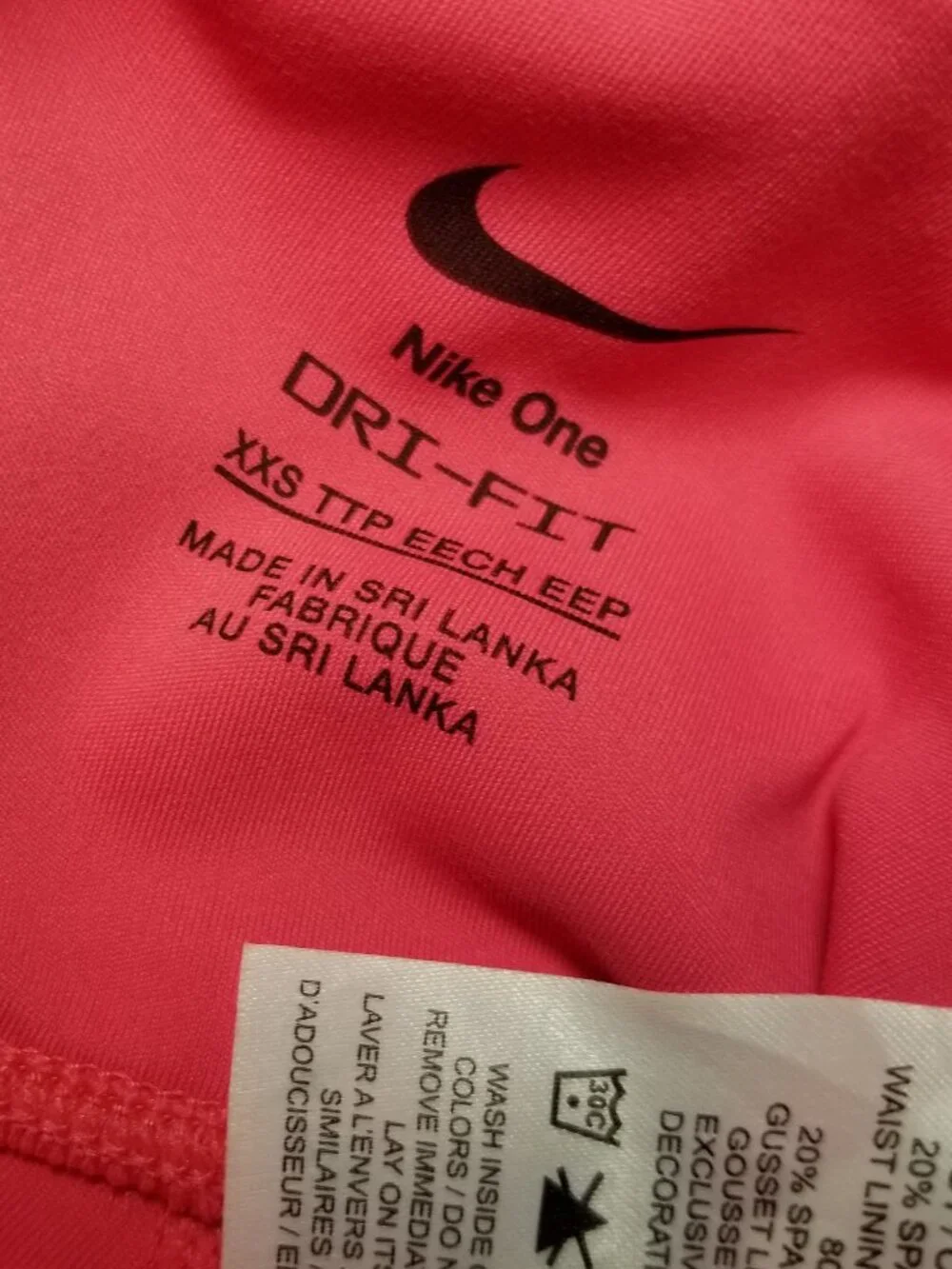Nike Womens XXS Coral High Rise 7/8 Leggings Dri Fit Athletic Activewear NWT